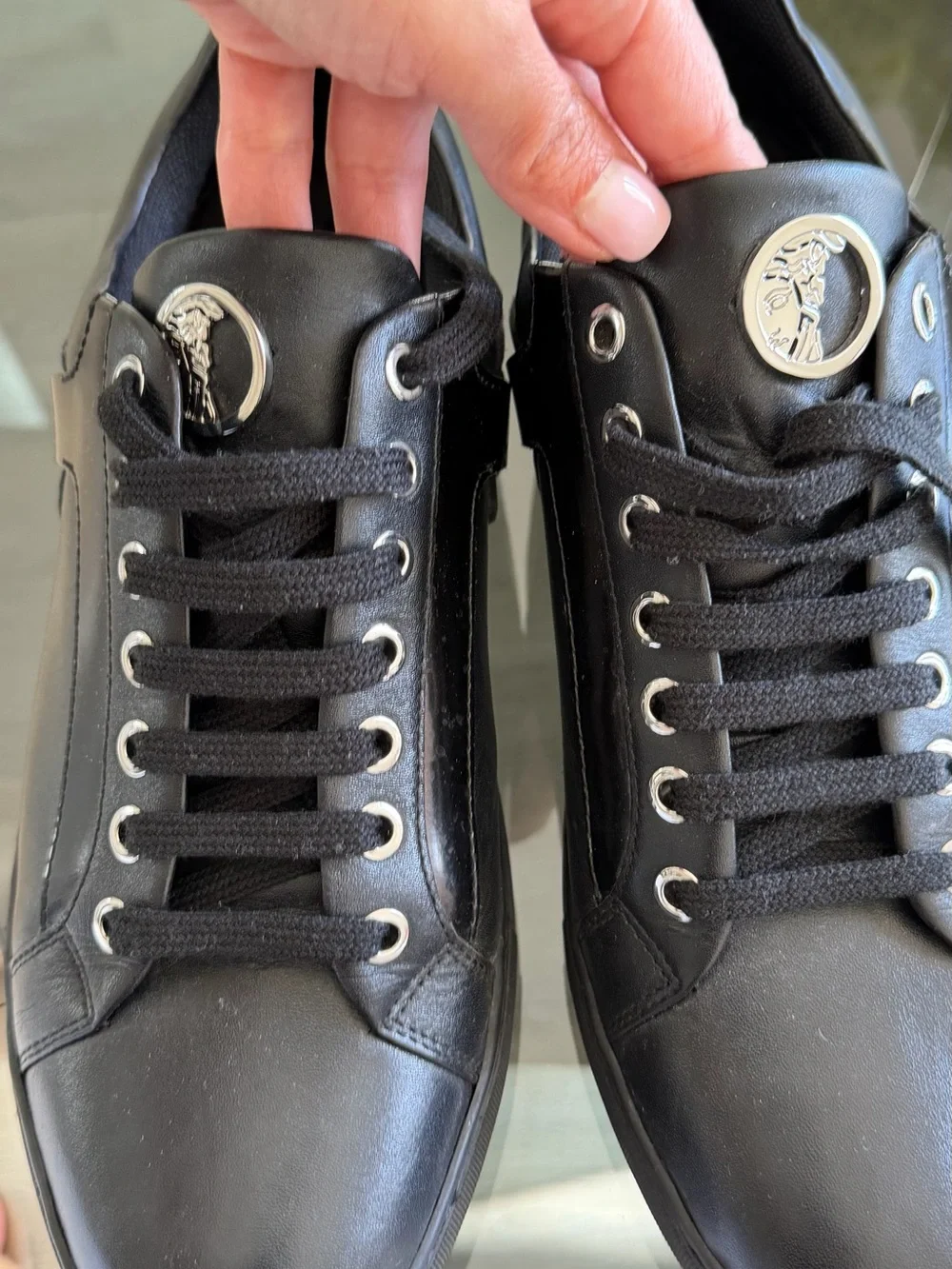 Versace Collection Leather Low Top Sneakers